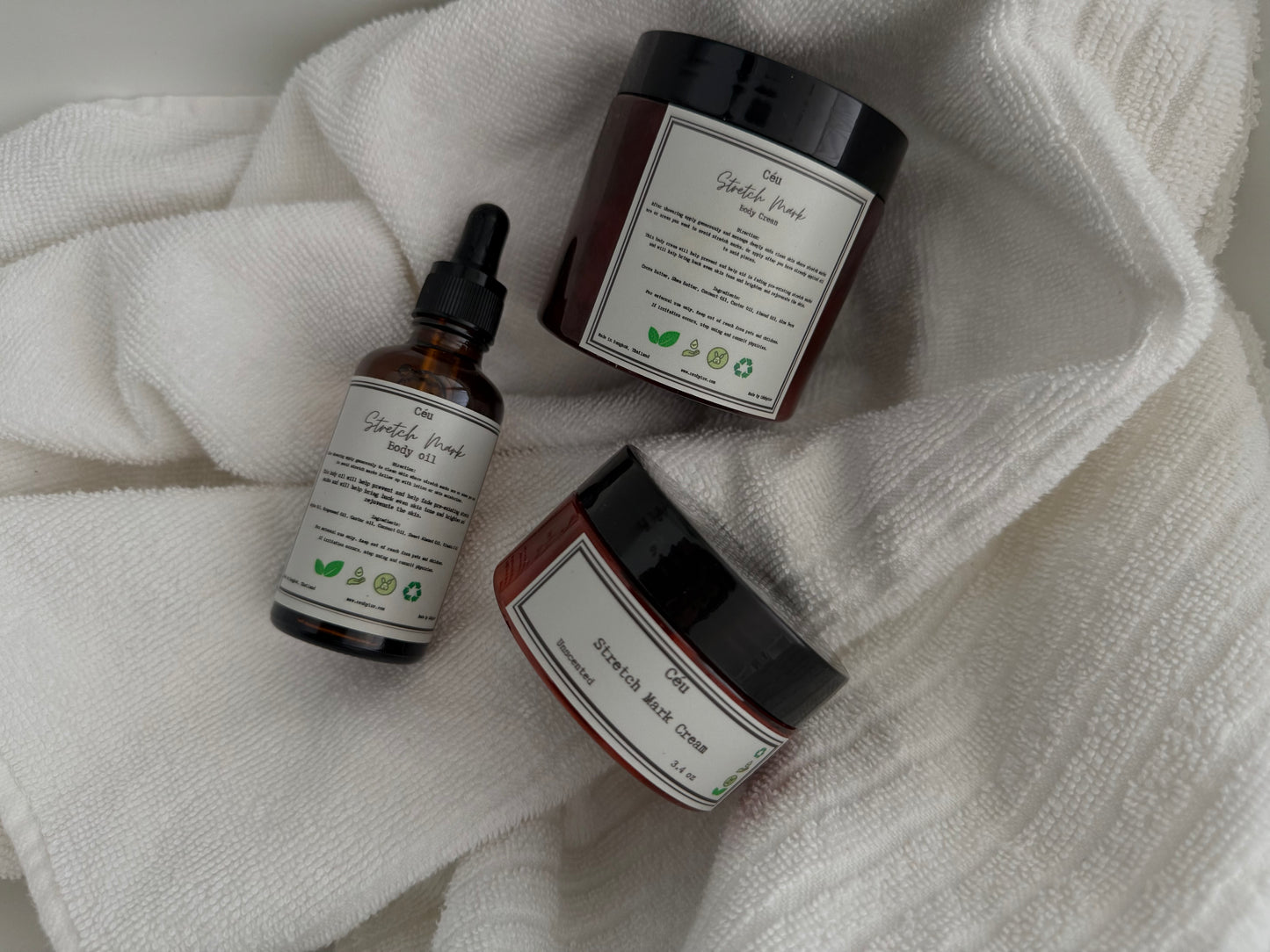 Stretch mark body oil